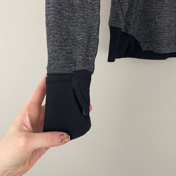 Lululemon Runderful 1/2 Zip Mini Check Pique Black Heathered Black Size 2 - Picture 5 of 7